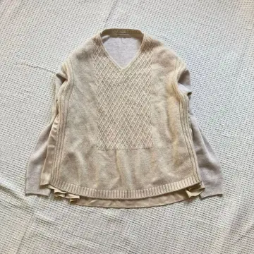 제나 에스파스멜베유 이소재 도킹 니트 셔츠 플리츠 F