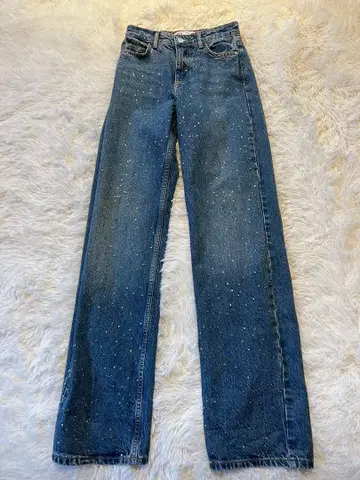 새상품급 ZARA 큐빅 하이웨스트 스트레이트 데님 XS 32