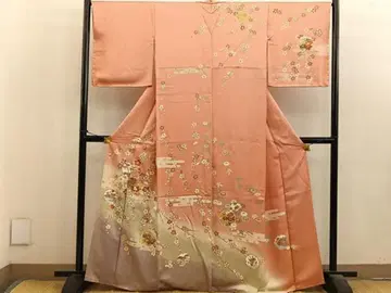 기모노 꽃무늬 자수 핑크