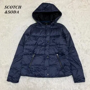 스코치앤소다 후드 부착 다운 자켓 S 네이비