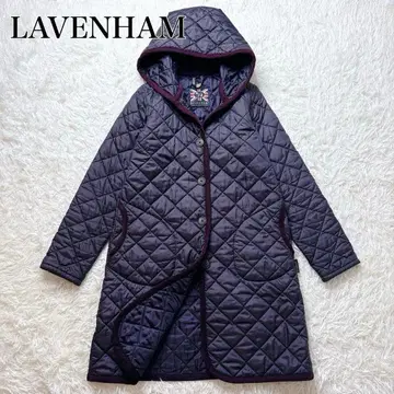 새상품급 라벤햄 퀼팅 코트 브랜든 후드 부착 퍼플 38