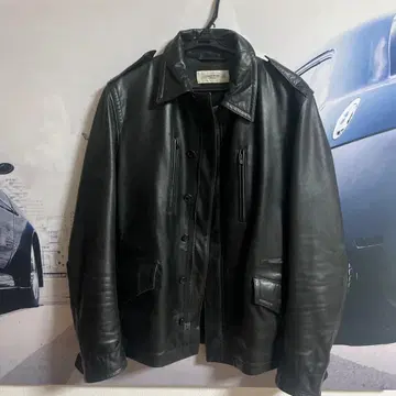 United Arrows 블랙 가죽 자켓