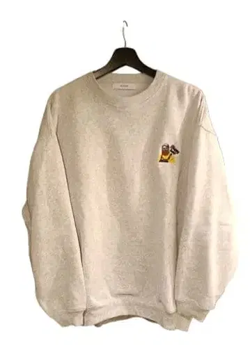 그레이 L 사이즈 캐릭터 자수 맨투맨