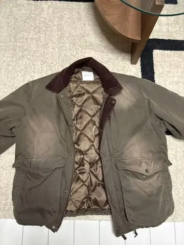 올리브 코듀로이 옷깃 자켓