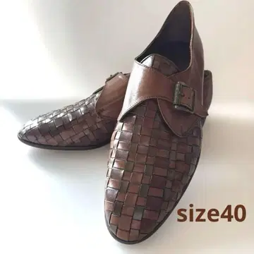 브라운 뜨개질 디자인 로퍼 size40