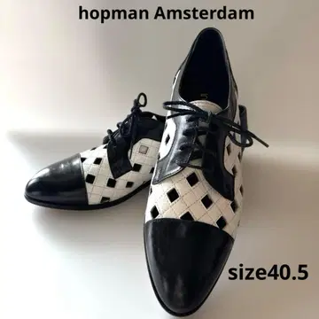 뜨개질 디자인 끈 로퍼 화이트 블랙 size40.5