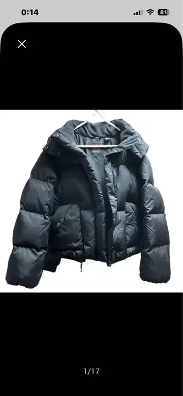 숏 기장 블랙 다운 자켓 LEVI'S