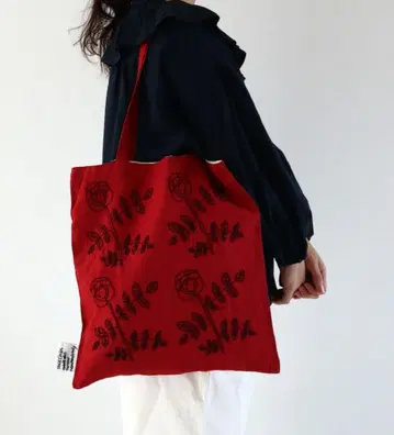 pot and tea 장미꽃 토트백