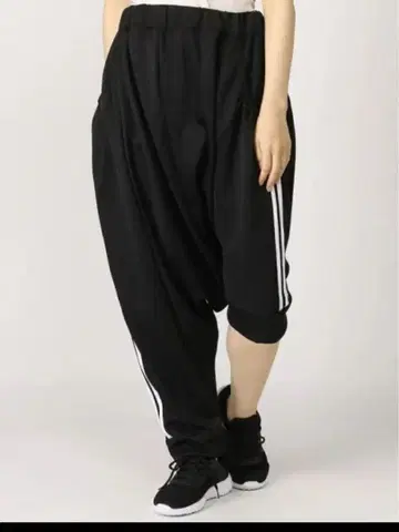 펑키 후르츠 어시멘틀리 변형 사루엘 팬츠 2 라인 저지 블랙