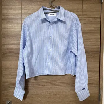 NICE WEATHER 스트라이프 솔리드 숏 셔츠 프리 사이즈