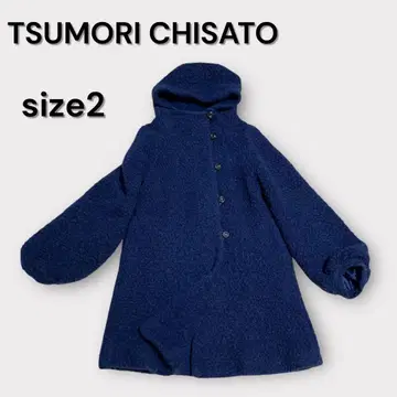 TSUMORI CHISATO 네이비 울 코트 안감 플리스 size 2