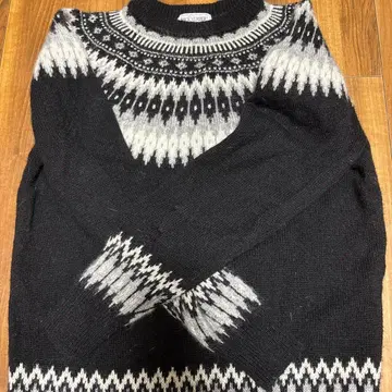 백 넘버 노르딕 무늬 니트 L