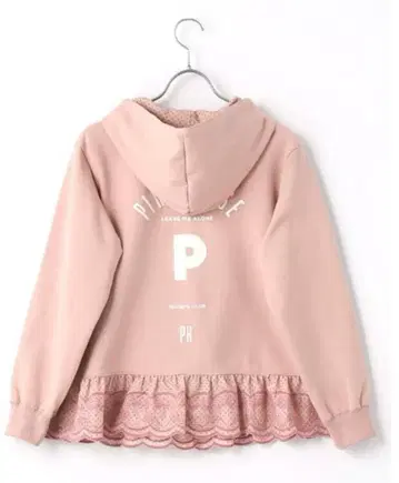 새상품 핑크하우스 딸기 레이스 사용 후드티 핑크