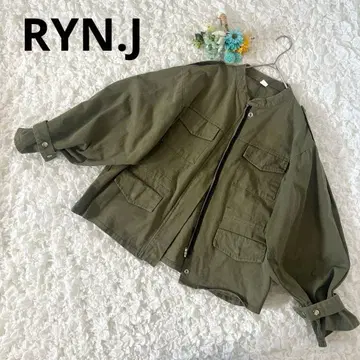 밀리터리 자켓 벌룬 슬리브 오버 사이즈 올리브 카키 F