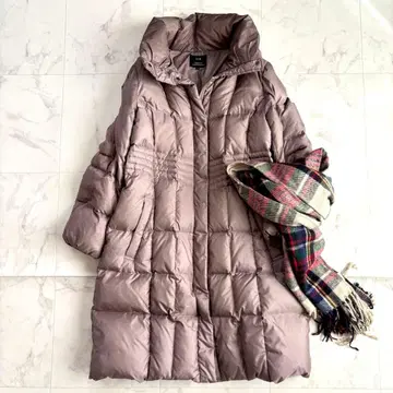 새상품급 23구 빅 사이즈 46 스탠드 카라 롱 다운 코트 브라운 계열