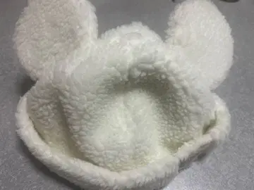 디즈니 미키 화이트 퍼 모자 보아