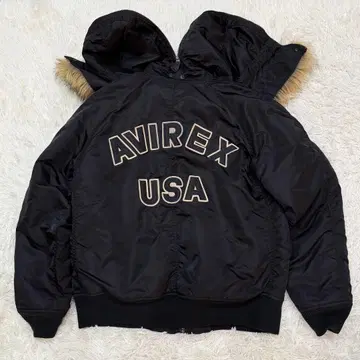 1853 AVIREX N-2B 플라이트 자켓 XL 블랙 블랙
