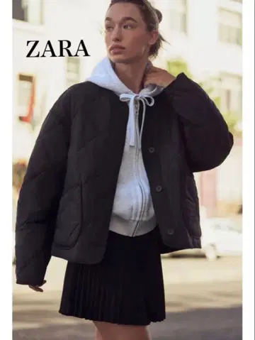 ZARA 워터 레펠런트 퍼프 자켓 블랙 L