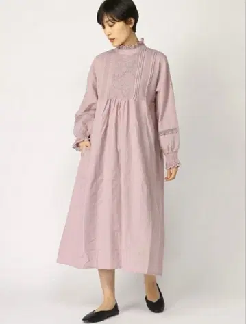 미사용 새상품 도비 레이스 부착 원피스