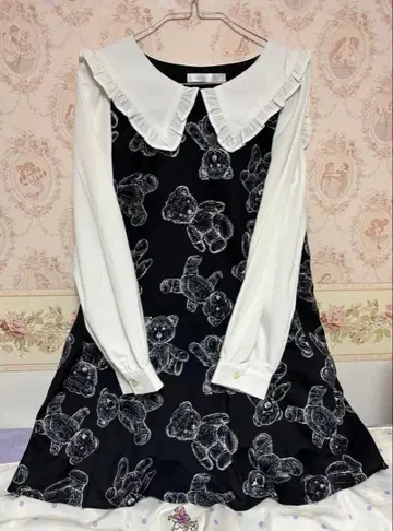 SHEENA DEL RAY 양산형 지뢰계 원피스 곰 패턴