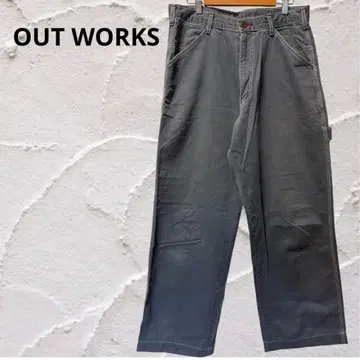 [일본제] OUT WORKS 페인터 팬츠 차콜 블랙 워크 팬츠 빈티지