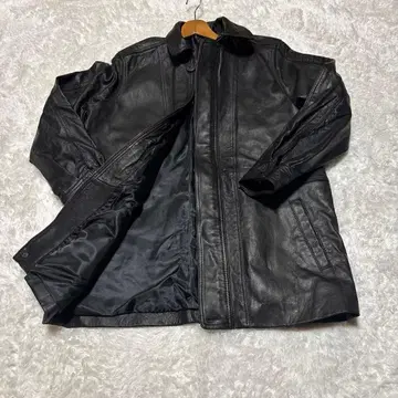 블랙 가죽 자켓 빅 사이즈 L 풀 집업