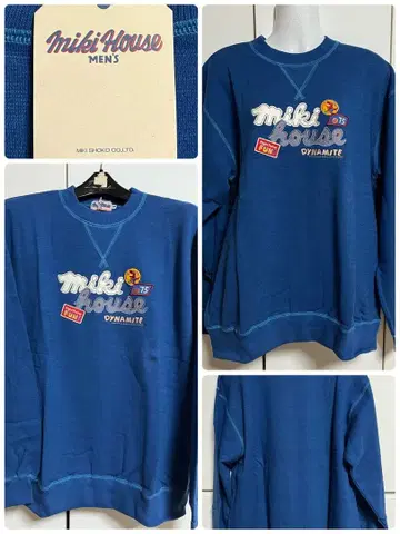 미키하우스 MIKI HOUSE 성인 맨투맨 파란색 트레이닝복 남성용 L