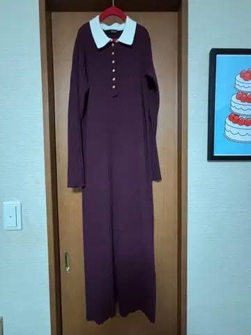 RANAN 리브 니트 폴로 원피스