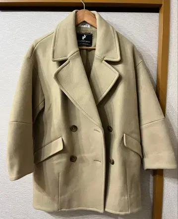 새상품급 스나이델 울 코쿤 더블 코트 베이지
