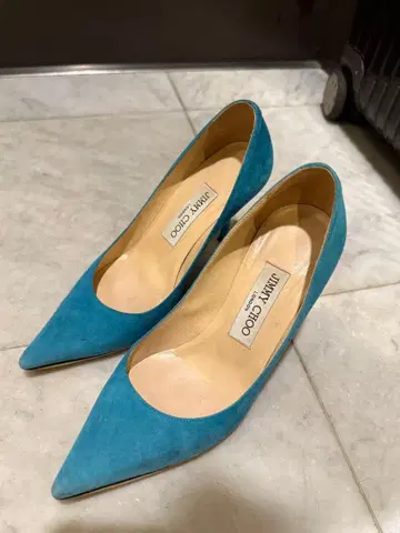 JIMMY CHOO 터콰이즈 스틸레토 하이힐