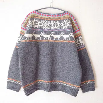 memos 노르딕 무늬 핸드 니트