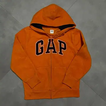 Gap 지퍼 후드티 오렌지 y2k 헤이세이 갸루 크롭 기장