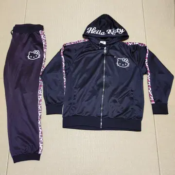 헬로 키티 후드 부착 저지 셋업