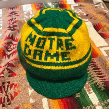 90년대 NOTRE DAME 니트 모자 앞챙 부착