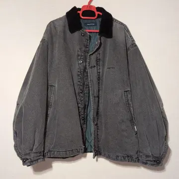 NAUTICA 데님 자켓 블랙 유즈드 가공