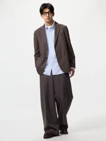 브러쉬드 저지 와이드 팬츠 / 긴 길이