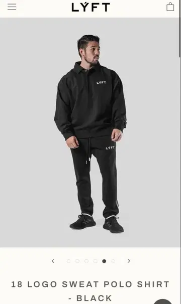 LYFT 18 로고 맨투맨 피케 셔츠 블랙