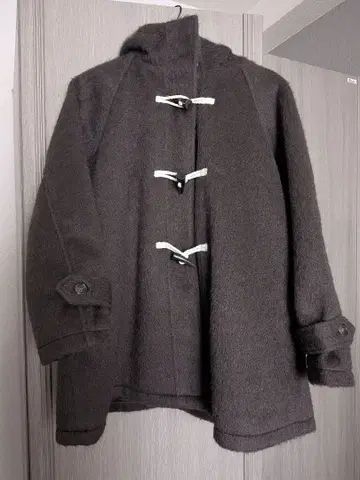 DISCOAT 브라운 후드 부착 더플 코트 사이즈 F 연내 처분