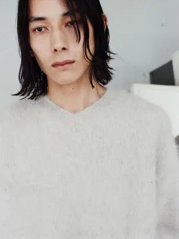 Fox Cashmere V Knit 샌드 그레이 M