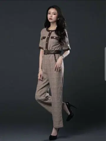 EmiriaWiz 체크 셋업 수트 올인원 오버롤