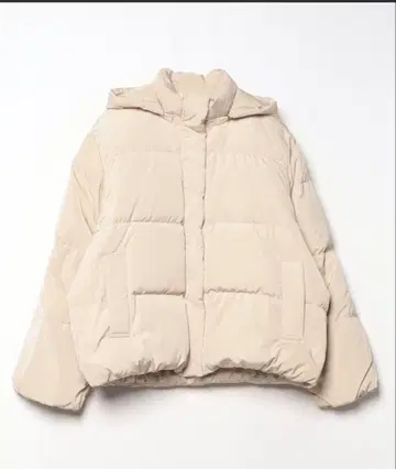 Ungrid 베이지 후드 부착 다운 자켓