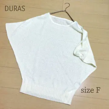 듀라스 화이트 돌먼 슬리브 니트 사이즈 F 택 포함 체형 커버