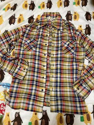 빈티지 케니턴 체크 무늬 셔츠 멀티 컬러