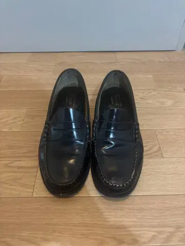 블랙 가죽 로퍼 슬립온