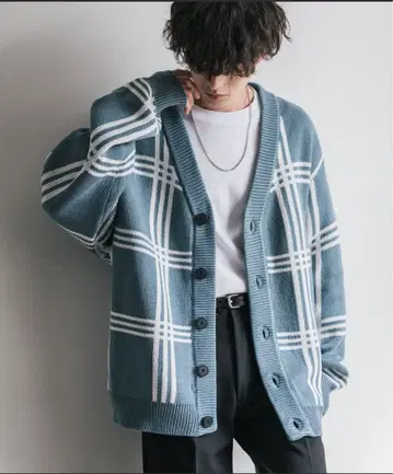 Rocky Monroe 오버 사이즈 올 패턴 V넥 니트 가디건