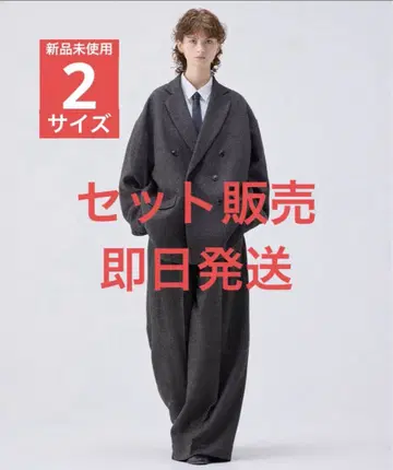 미사용 새상품 오버 사이즈 더블 브레스트 자켓 셋업