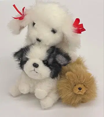 레트로 강아지 봉제 인형 세트