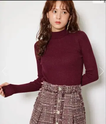 [ 당일 발송 ] rienda 엄지 구멍 포함 워셔블 하이넥 니트탑