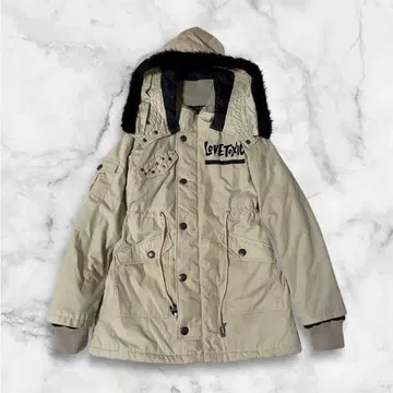 y2k 00's 헤이세이 갸루 퍼 달린 모즈 코트