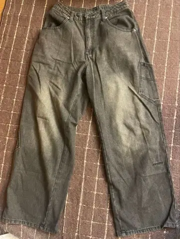 다크 그레이 와이드 실루엣 데님 S